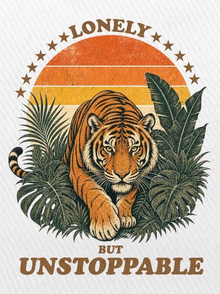 Lonely But Unstoppable - Retro Tiger