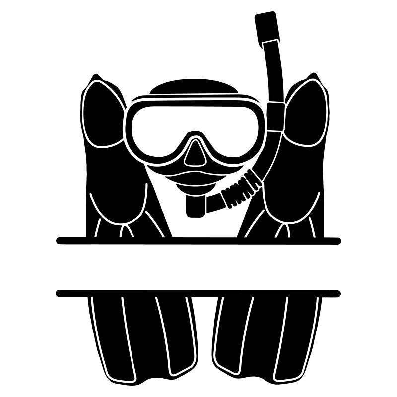 Snorkel goggles with webbed name banner