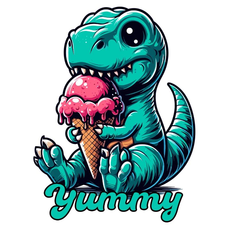 Süßer T-Rex mit Eis Dinosaurier Geschenk