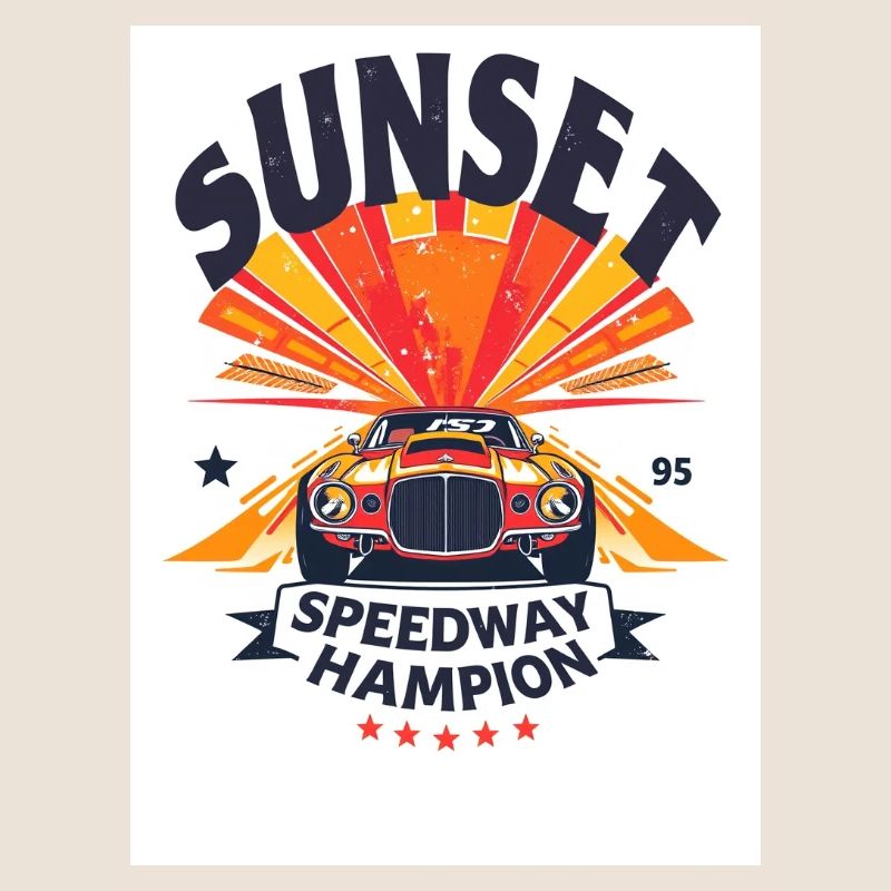 Sunset Speedway Champion Conception de course rétro