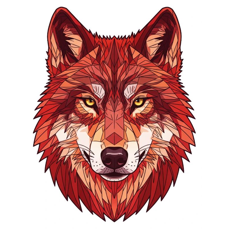 Geometric Red Wolf