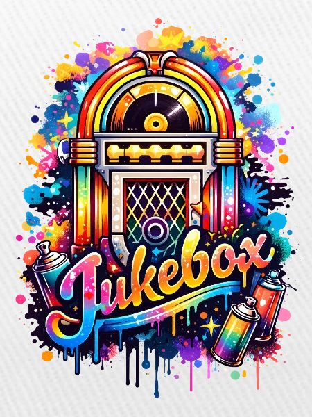 Bunte Jukebox im Graffiti-Style 