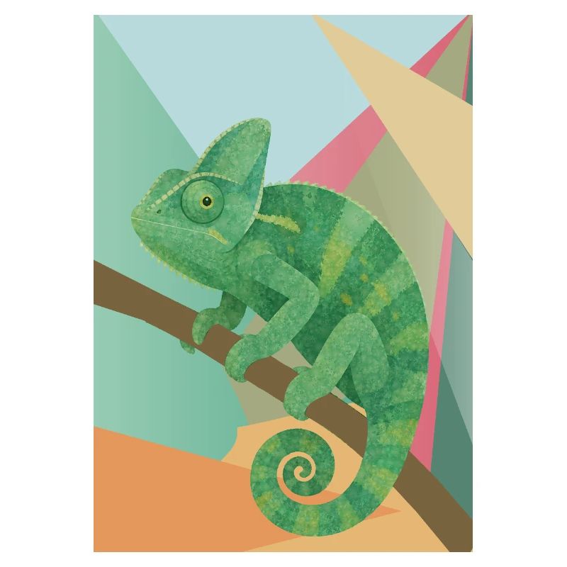 Green Chameleon Geometry Style