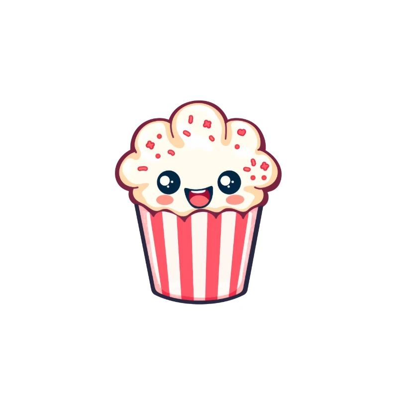 Tasse à pop-corn mignon de style dessin animé