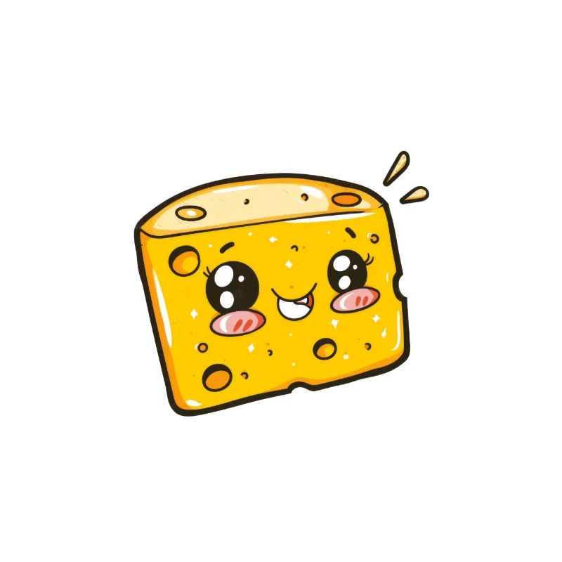 Cute cheese with a happy face