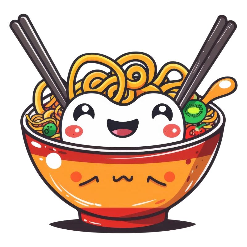 Ramen bowl with face