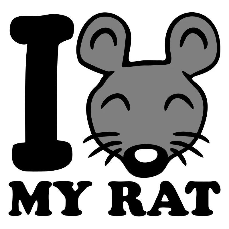 I Love My Rat Text Saying Mouse Cute Little Rat