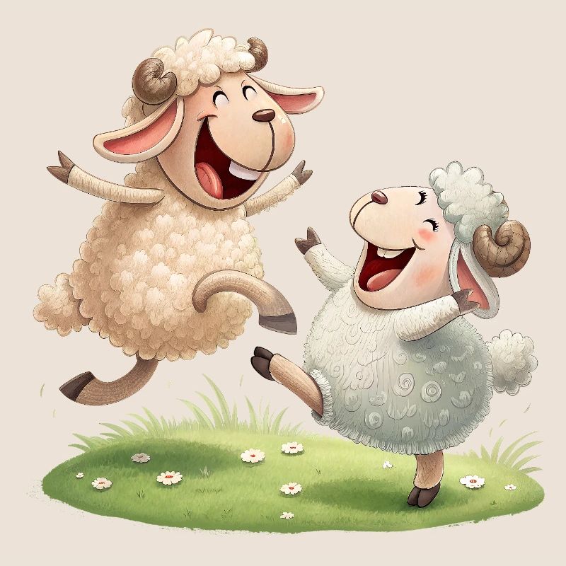 Duo de moutons joyeux