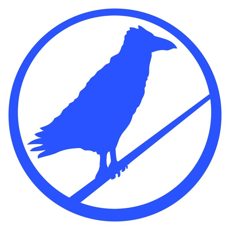 Corbeau assis interdit Rod Corde signe Note