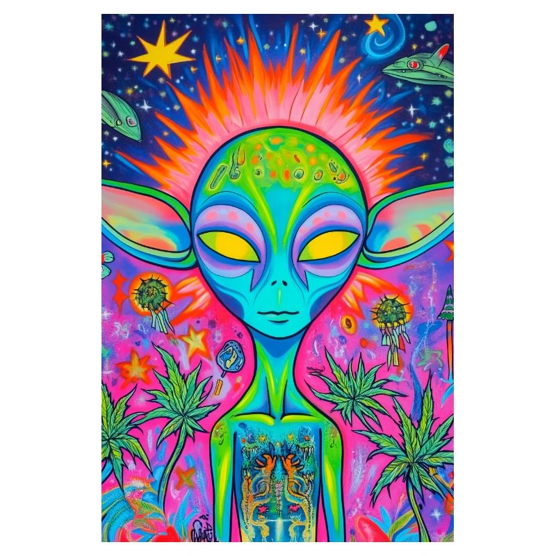 Psychedelischer Alien Neon Garten