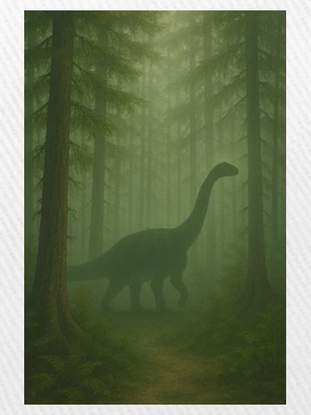 Nebelwald Dino im Urwald