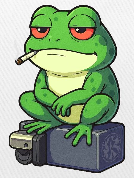 Frog Relax with a Cigarette