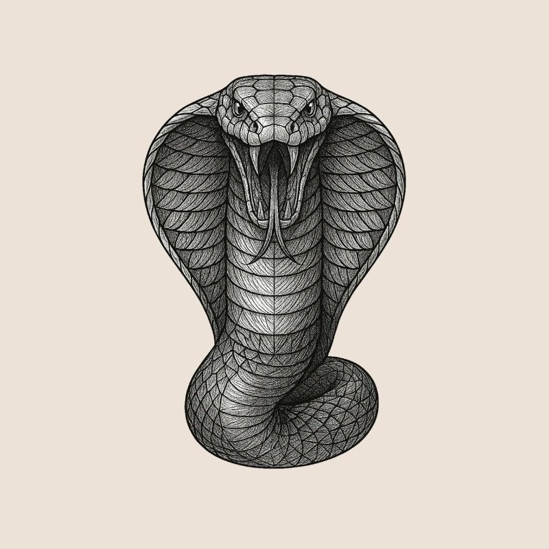 Kobra Graphitlinien-Illustration