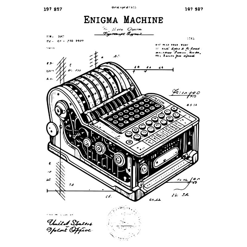 Brevet de plan de machine Enigma