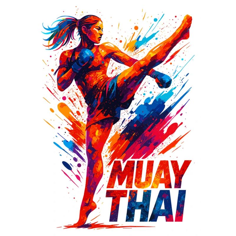 Muay Thai Kick: Abstract Boxer Graphic Gift