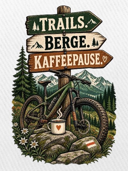 Trail Berge Kaffeepause – MTB Spruch