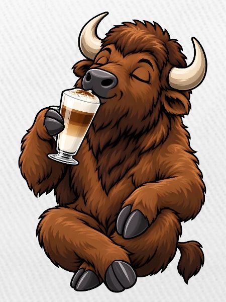 Bison mit Latte Macchiato