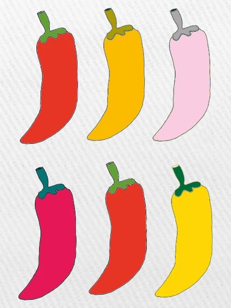 Farbenfrohe Chili Popart