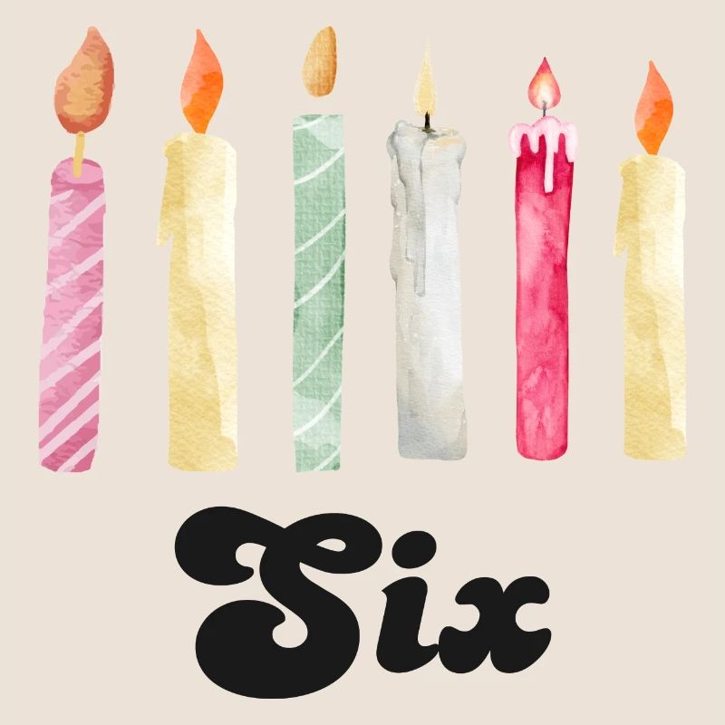 6th Anniversary Candle
