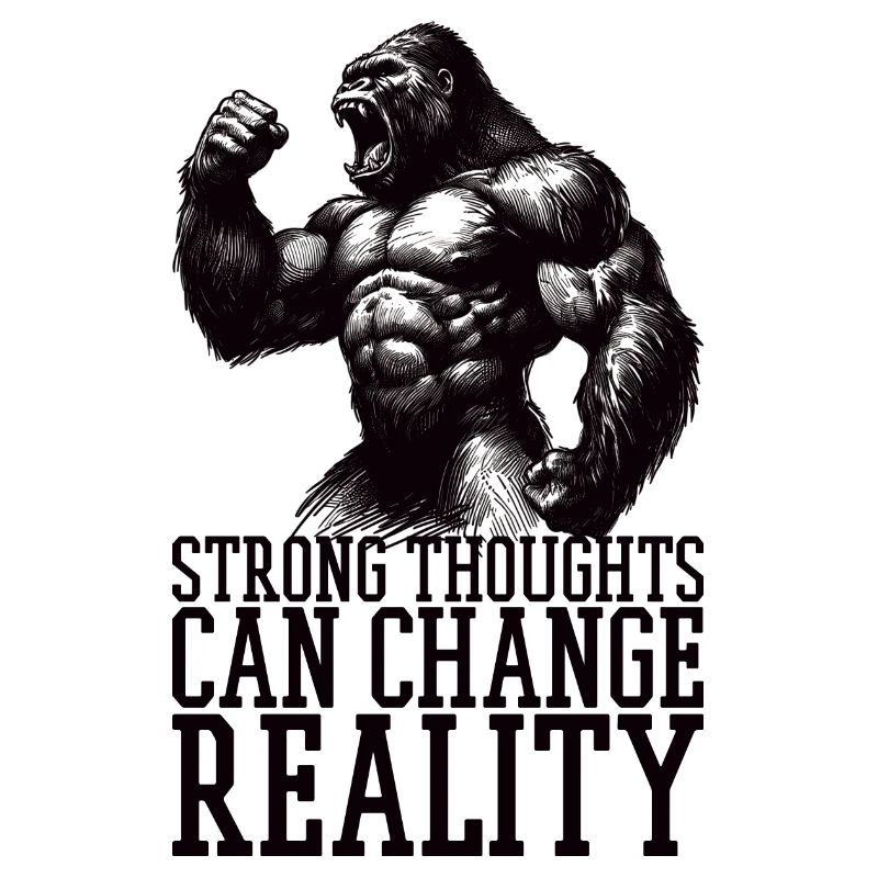Strong Thoughts Gorilla Motivational Gift