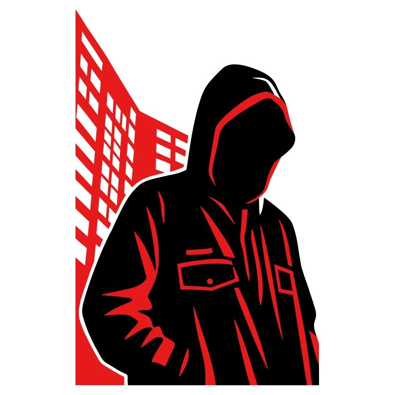 Sweat à capuche Noir City Silhouette