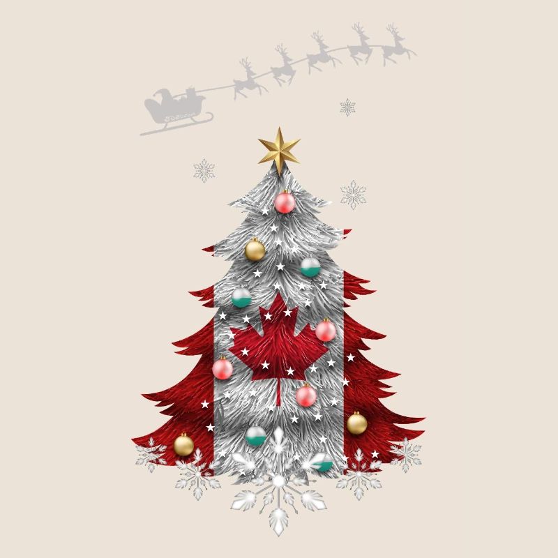 Arbre de Noël avec drapeau du Canada