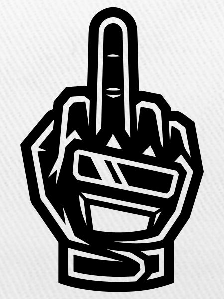 Mittelfinger Handschuh Schwarz Symbol