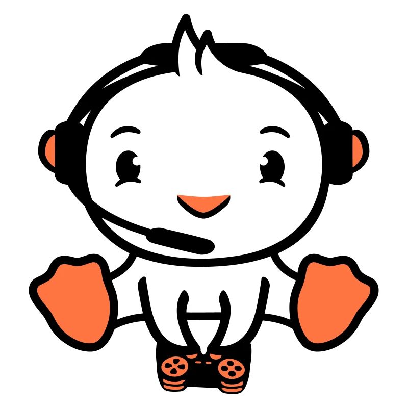 Vogel spielt Gamer Nerd Konsole Headset Controller