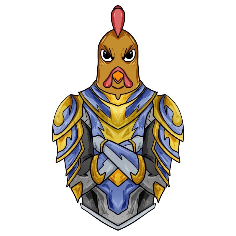 Knight Chicken avec Armor Crusader