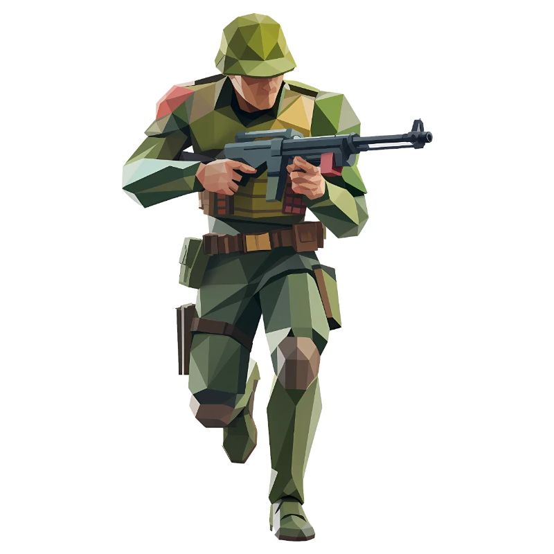 Army Soldier - Cool Low Poly Logo