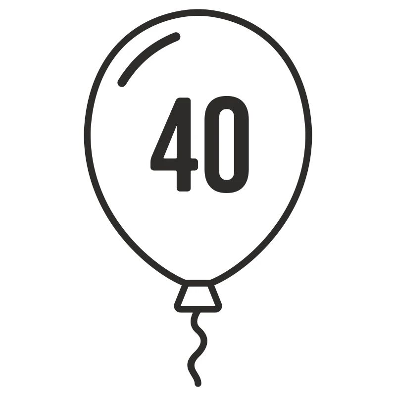 Ballon numéro 40 – Conception ronde d’anniversaire