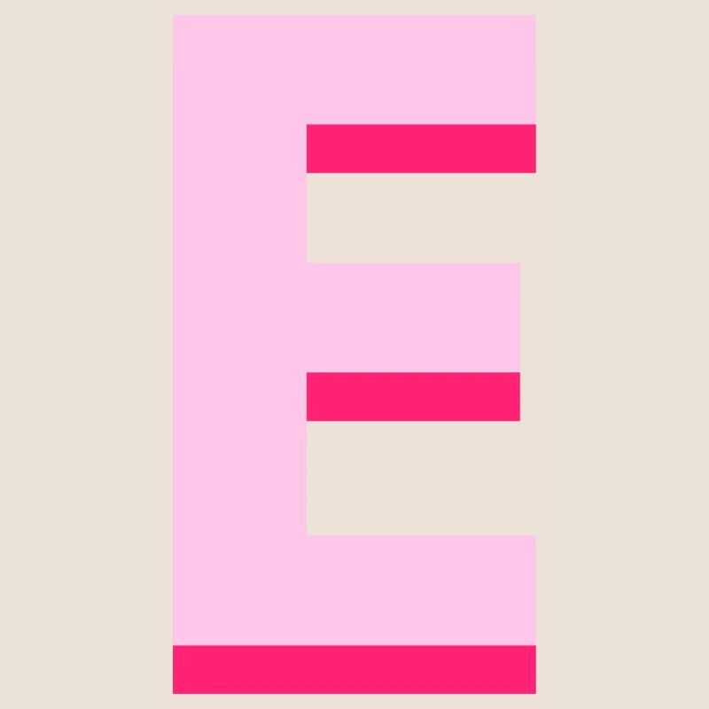 Lettre e rose pop et moderne