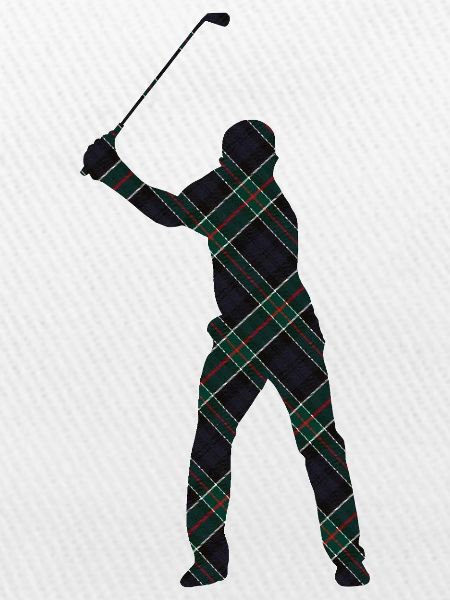 Tartan-Golfer-Schwung-Silhouette