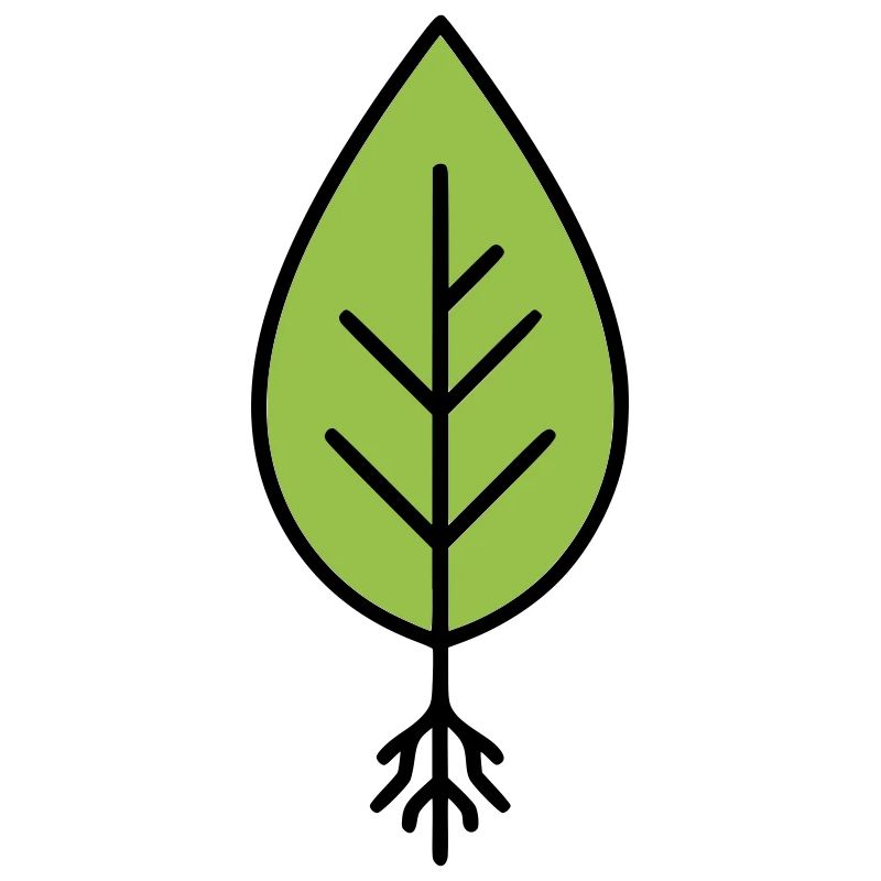 Green leaf line logo