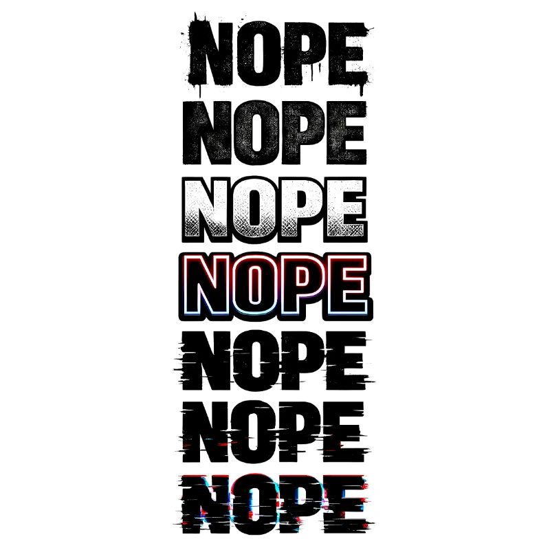 Nein, Neon-Glitch-Textstack