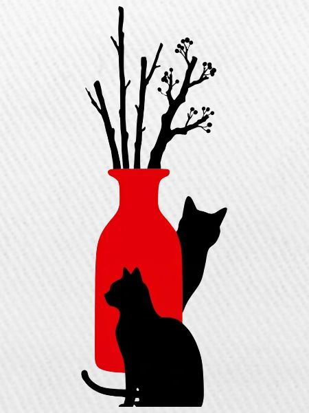 2_gatti_neri_con_vaso_rosso_e_rami