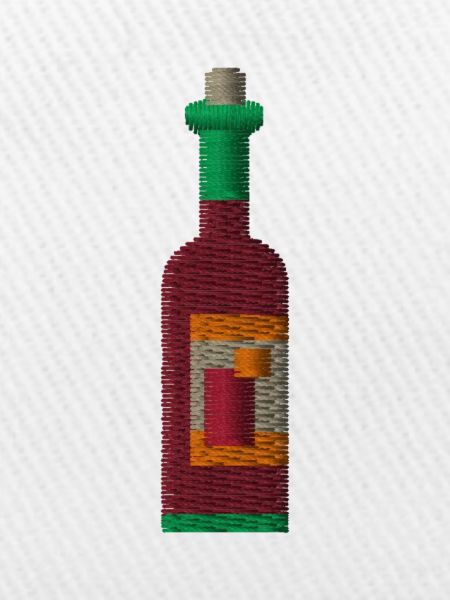 Embroidered wine bottle