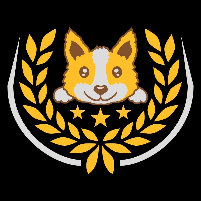 Laurel wreath cute dog design