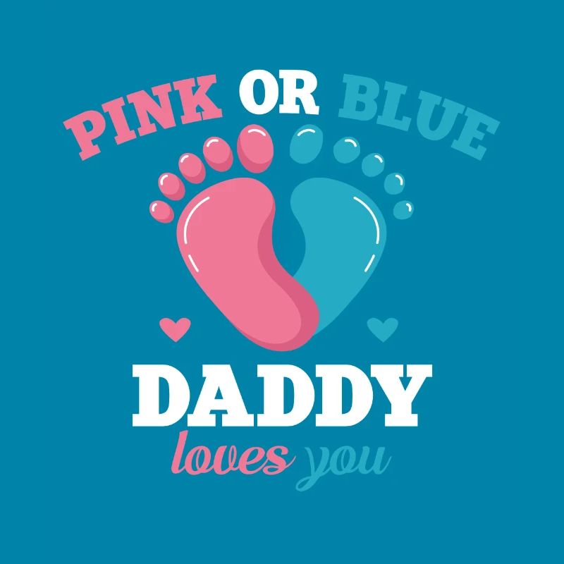 Pink Oder Blue Daddy Liebt Dich Vater Geschlecht