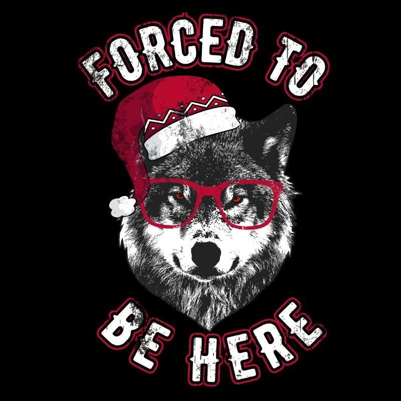 Forced to be here - Grumpy Christmas Wolf