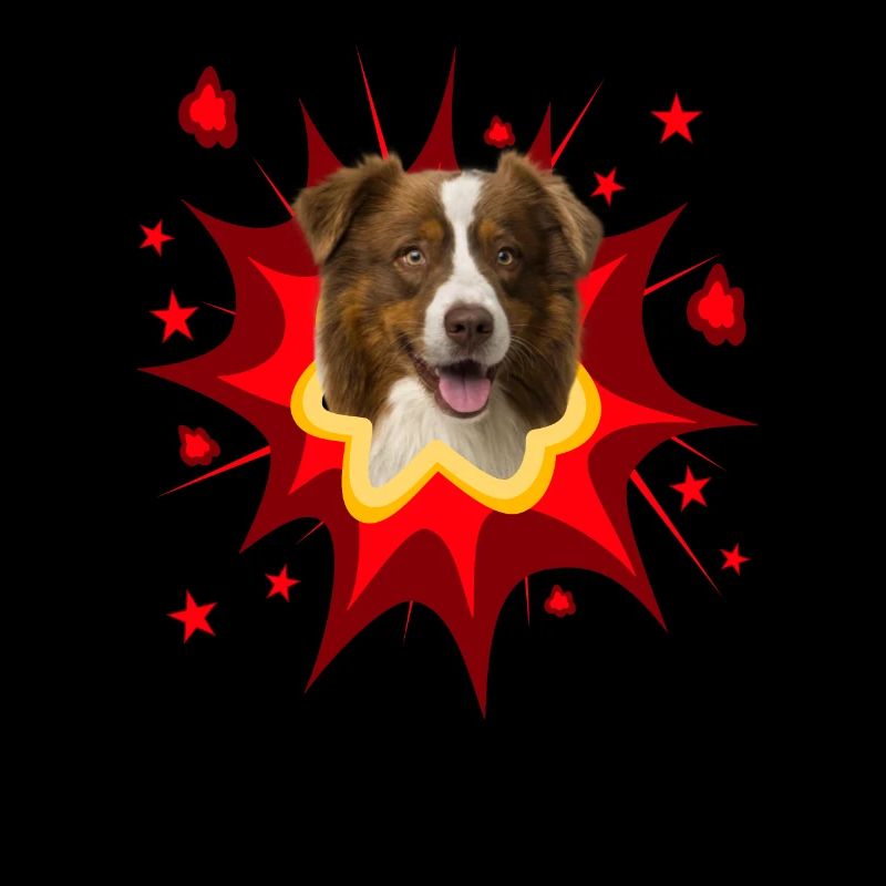 Conception de chien comique - Pow - Border Collie