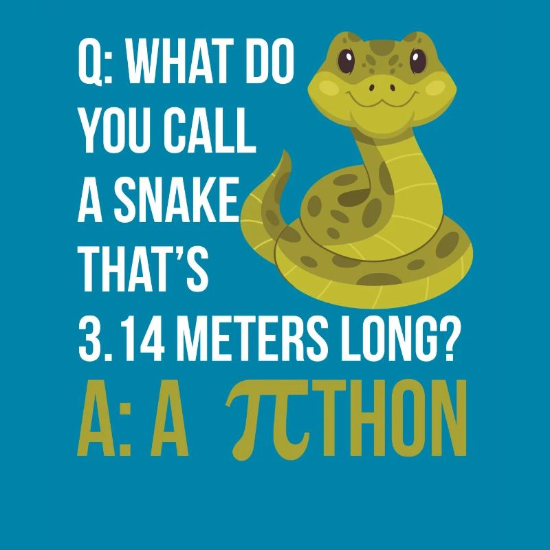 Python Pithon Pie Symbol Drôle de professeur de mathématiques Heureux