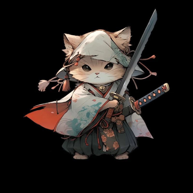Asia Cat Japanese Samurai Samurai