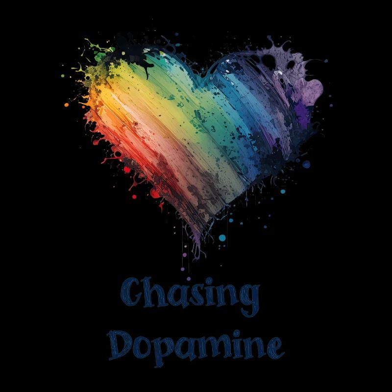 Rainbow heart chasing Dopamine