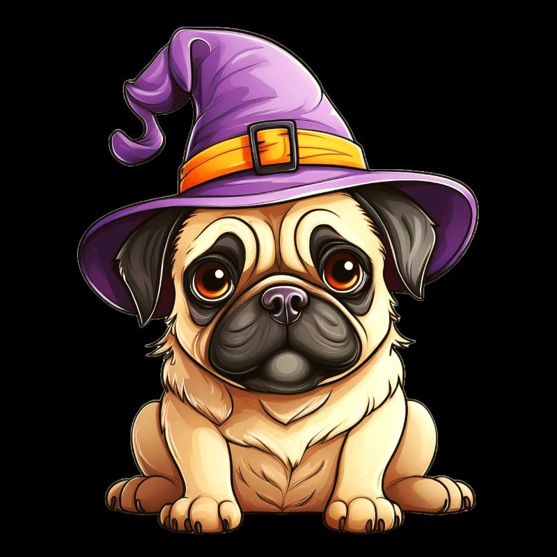 Witch Hat Halloween Pug