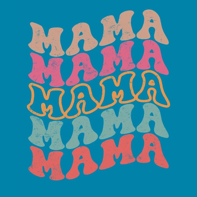 Retro Groovy Mama Text Pattern