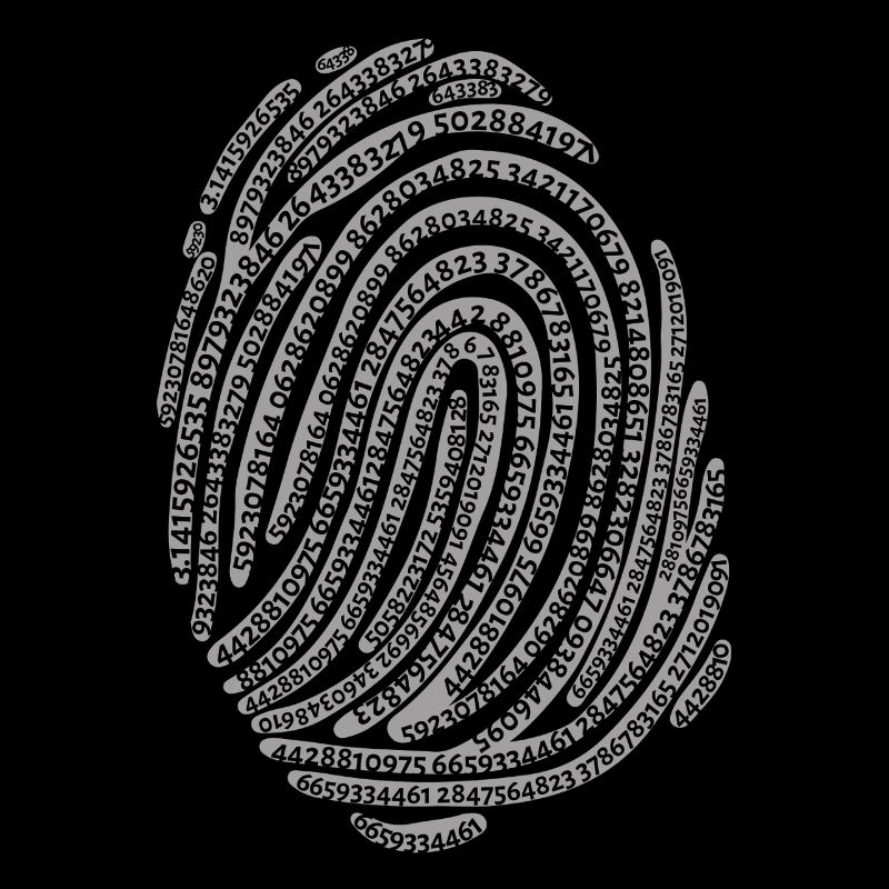 Motif du numéro d’empreinte digitale Pi Tag