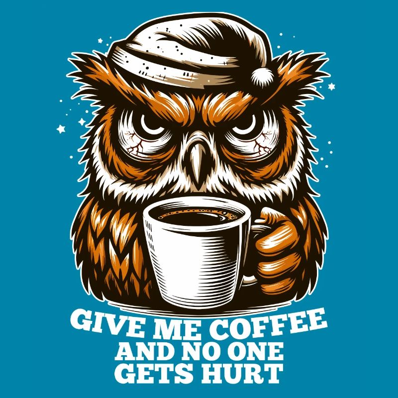 Eule Kaffee müde Geschenk