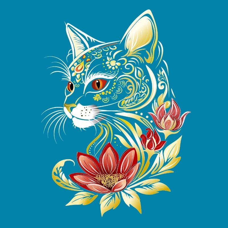 Chat Chat Chaton Fleurs Fleurs Chats Chat