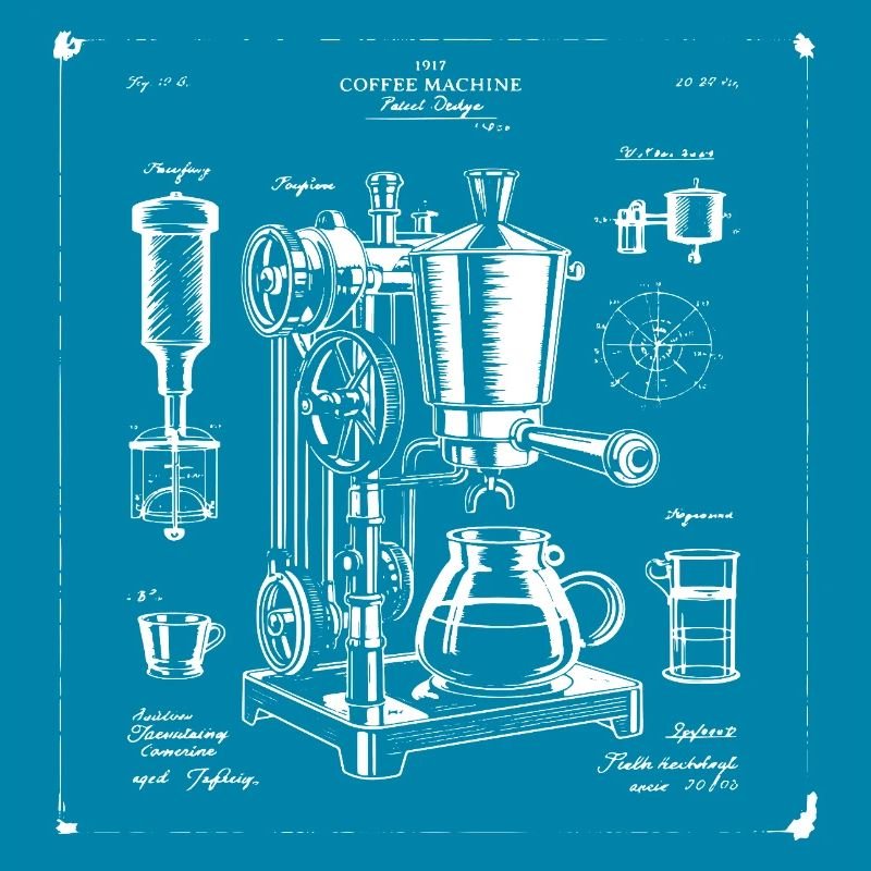 plan de machine à expresso rétro